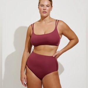 Left On Friday Pool Days D+ Top & High Tide Bottom Bikini Swim Desert Plum